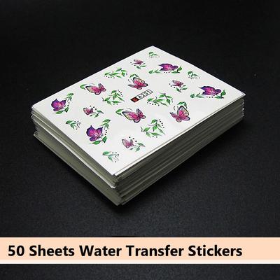 50 fogli adesivi per unghie disegni misti trasferimento dell'acqua adesivo per nail art filigrana decalcomanie floreali