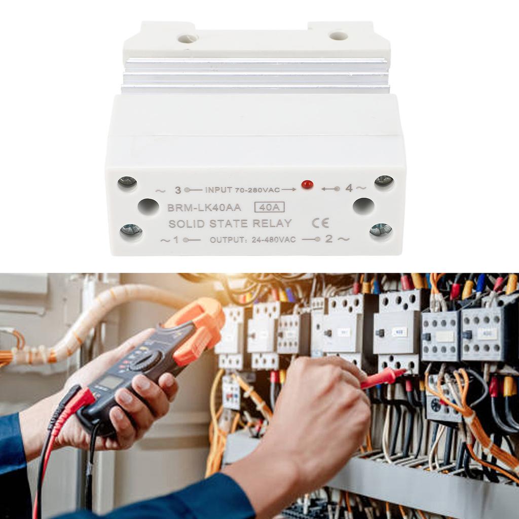 Din Rail Solid State Relay Integrated 70‑280VAC Input 24‑480VAC Output Single Phase Solid State Rela