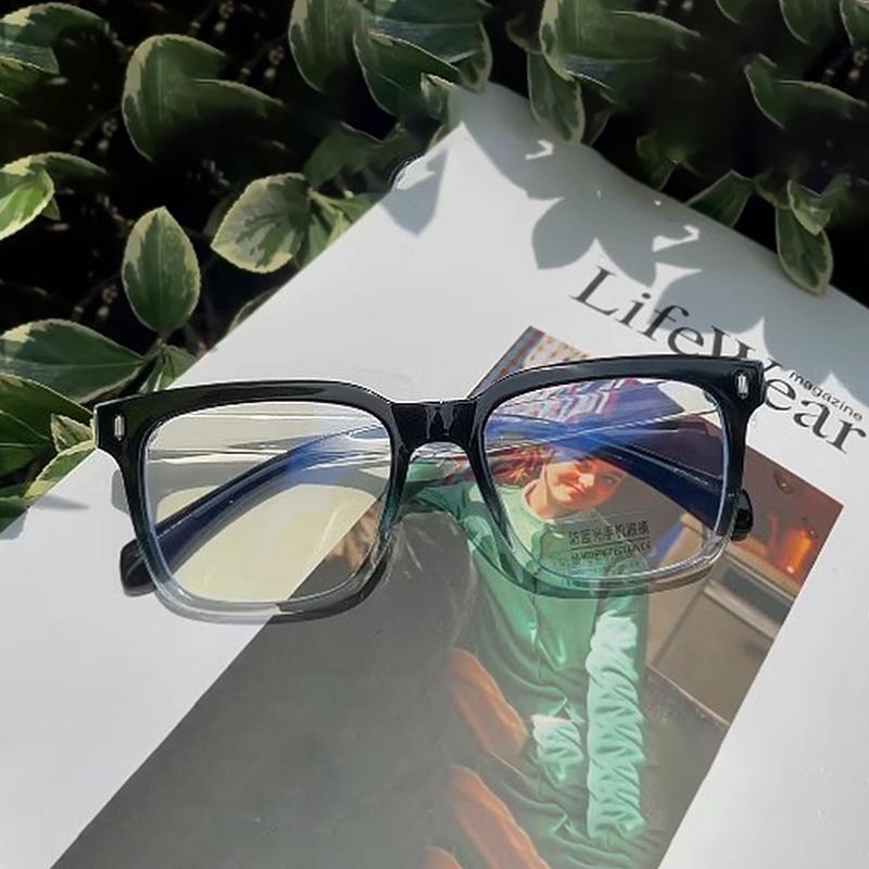 

Square Ultralight Oversized Frame Anti Blue Light Glasses Men Clear Lens Optical Eyewear