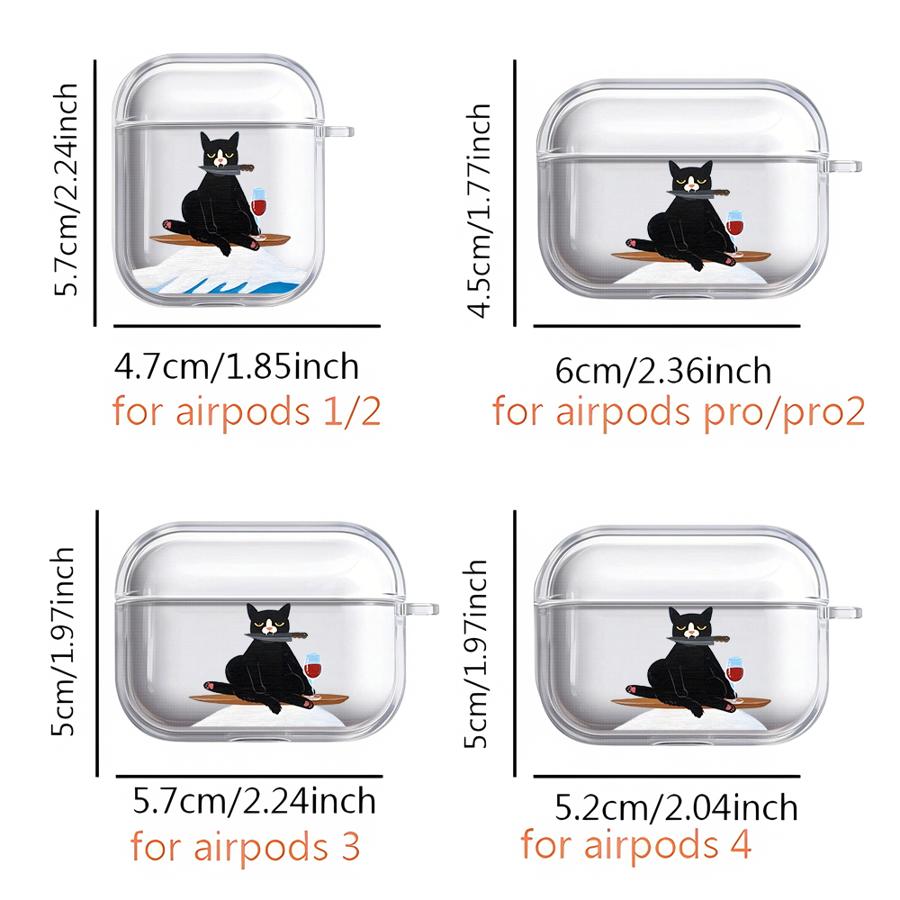 Clear Earphone Cases Cover Case For Airpods Pro2 3 Pro 2 4 1 Pro3 Cartoon Cat