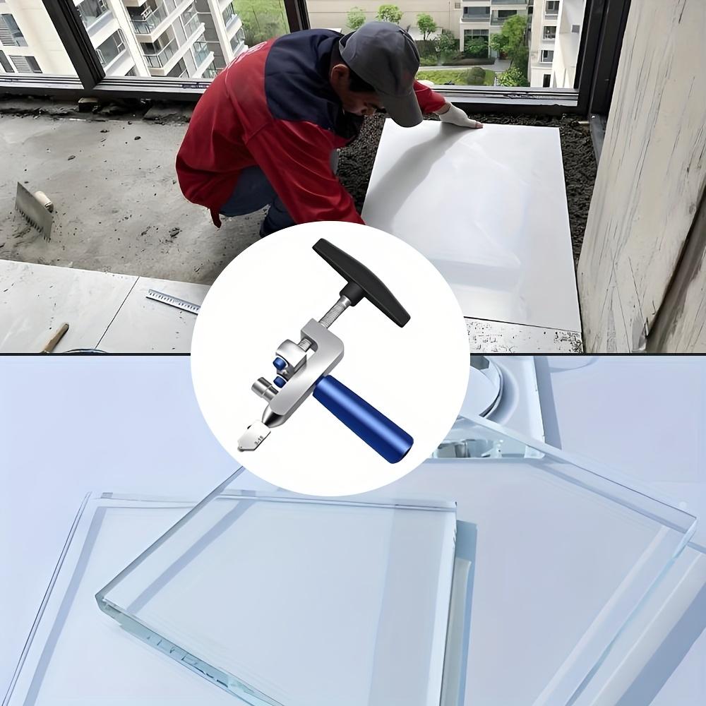 2-in-1 Manual Glass&Tile Cutter with Diamond Roller Wheel-Precision Cutting Tool for DIY,Construction,Adjustable Metal Base,Lightweight Portable