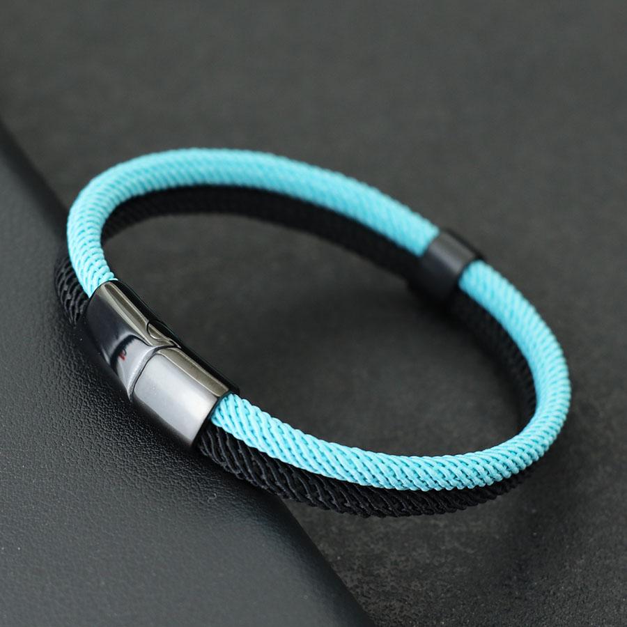 

Noter Mens Bracelet With Rope Yellow Blue Ukrainian Braslet Stainless Steel Detachable Magnet Buckle Nautical Thread Braclet 20.5cm(8inch)