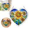 Colorful Pattern Wall Hanging Acrylic Puzzle Suncatcher, Window Pendant, Heart Shape Stained Glass Realistic Effect Style Sun Catcher Decoration,