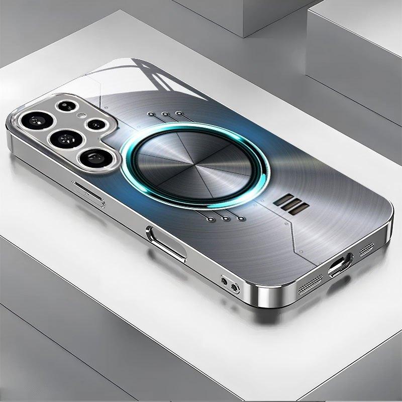 Tech Zirkularer Spiegelbeschichtetes Galvanisiertes Glas Handyhülle, geeignet für Samsung Galaxy S26/S25/S24/S23/S22/S21 und andere Modelle S22Ultra