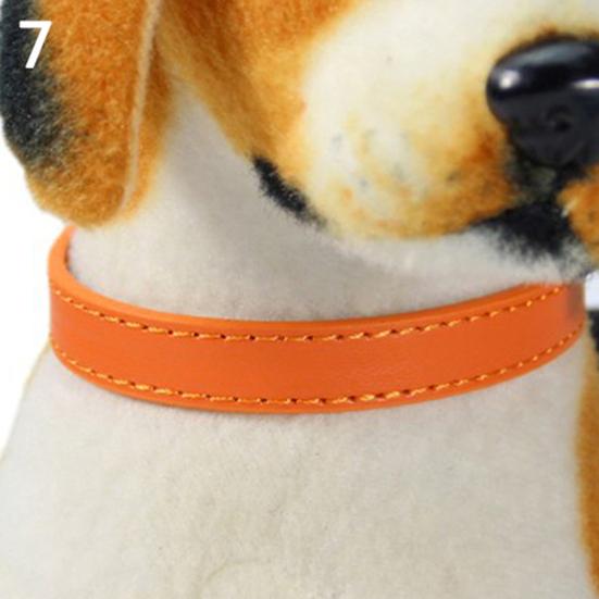 Fashion Adjustable Faux Leather Solid Color Dog Cat Puppy Neck Strap Pet Collar