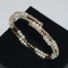 1Pcs Dainty Gold Plated Pearl Bracelet With Shiny Cubic Zirconia Perfect For Daily Weddings Parties Gifts For Women