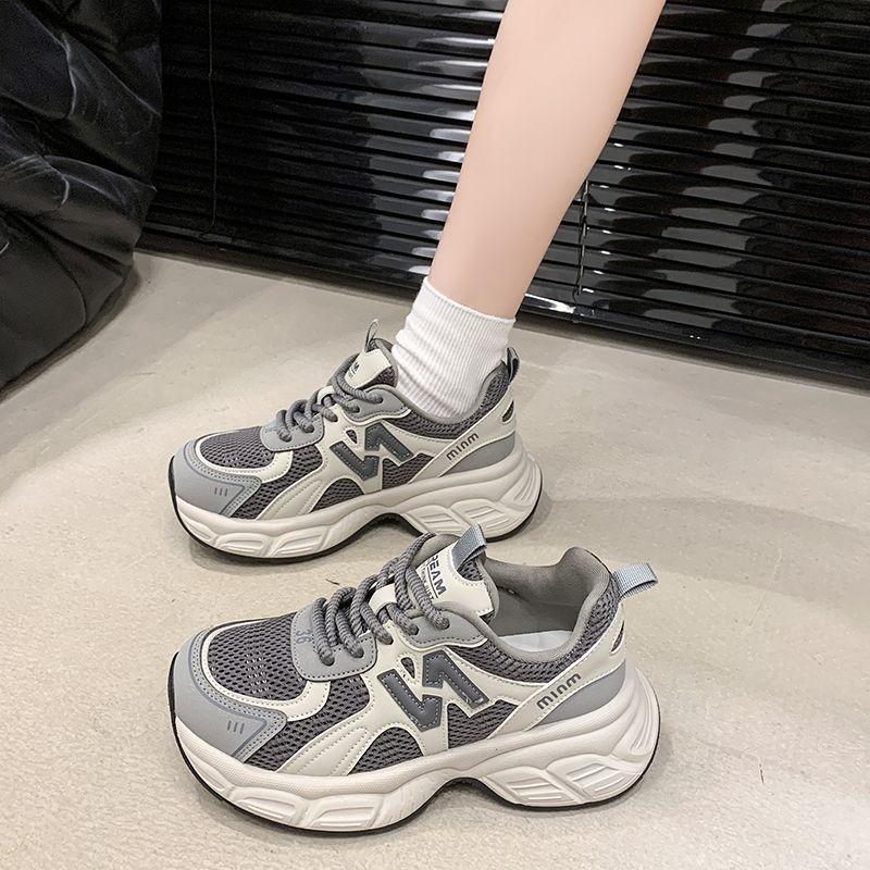 Fashion sports women's shoes casual muffin heightening dad shoes spring and autumn new versatile lightweight trendy shoes