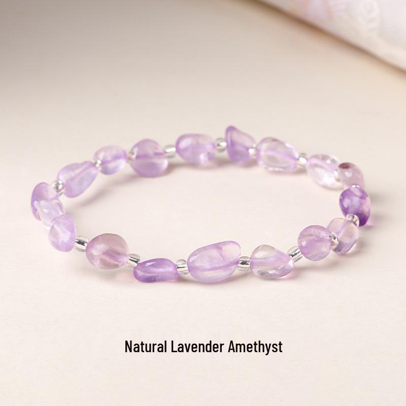 Original Natural Stone Beaded Bracelet - Women's Irregular Shape Crystal for Seaside Vacation Style