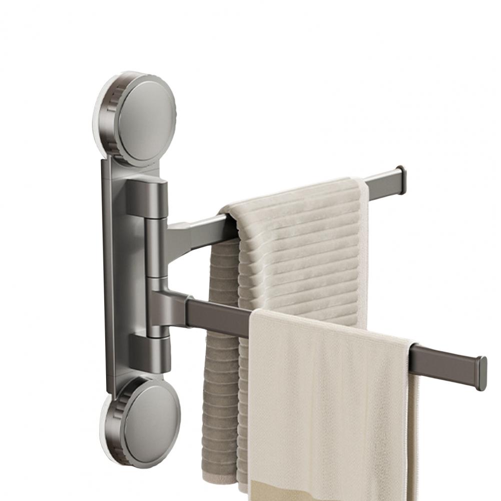 

Rotating Towel Rack Multi-purpose Wall Mounted Towel Rack with 180-degree Rotation Extended Pole Quick Installation Suction Cup