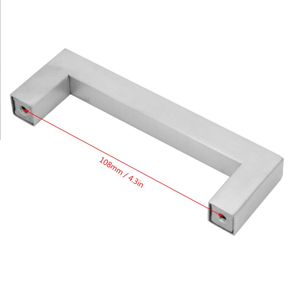 Maniglia Argentata per Armadietto in Acciaio Inossidabile 304 da 12 mm Semplice Accessorio per Ante di Mobili(108mm)