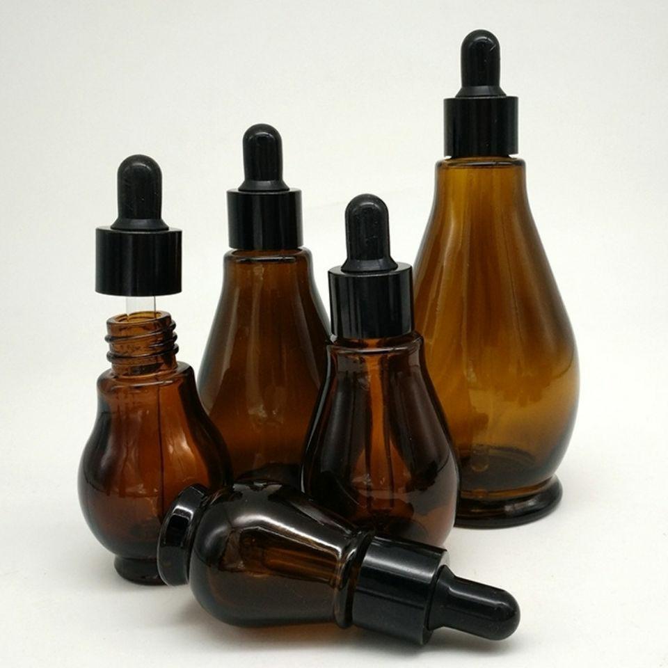 Amber Glass Serum Dispensing Bottle - Portable Essential Oil Cosmetic Bottle for Beauty Salon.