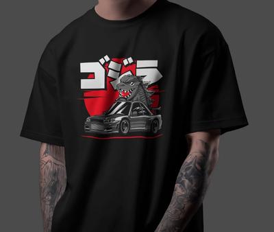 Maglietta Fan Art R34 GTR 100% Cotone Skyline JDM Auto da Drift Grafica Maglietta Unisex