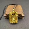 Vietnamesischer Sandgold Buddha Anhänger: Vergoldetes Maitreya Flammen Design