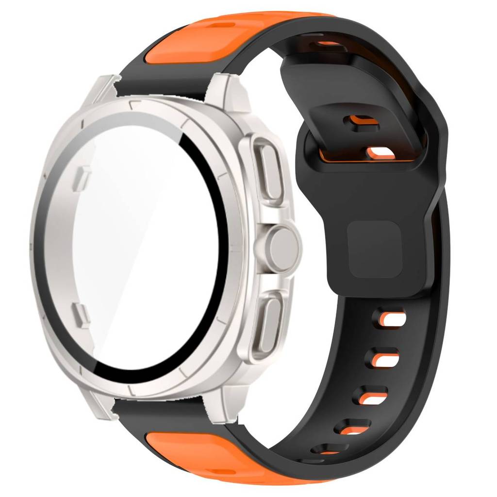 Silicone Band +Tempered Glass Case For Samsung Watch 7 40mm 44mm Strap Protector Cover For Samsung Galaxy Watch 7 44mm 40mm