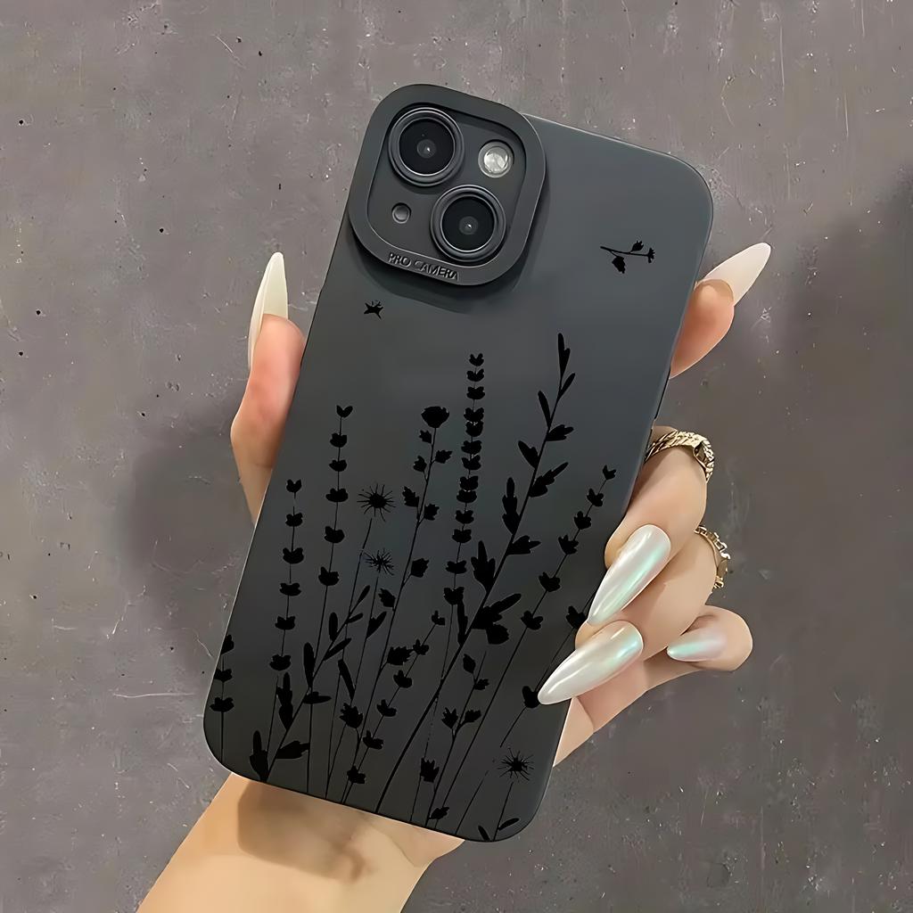 Art Flower Black Style Graphic Phone Case For Samsung Galaxy A37 A57 A25 A56 A16 A35 A15 A34 A24 A13 A73 A53 A23 A13 4G 5G Cover