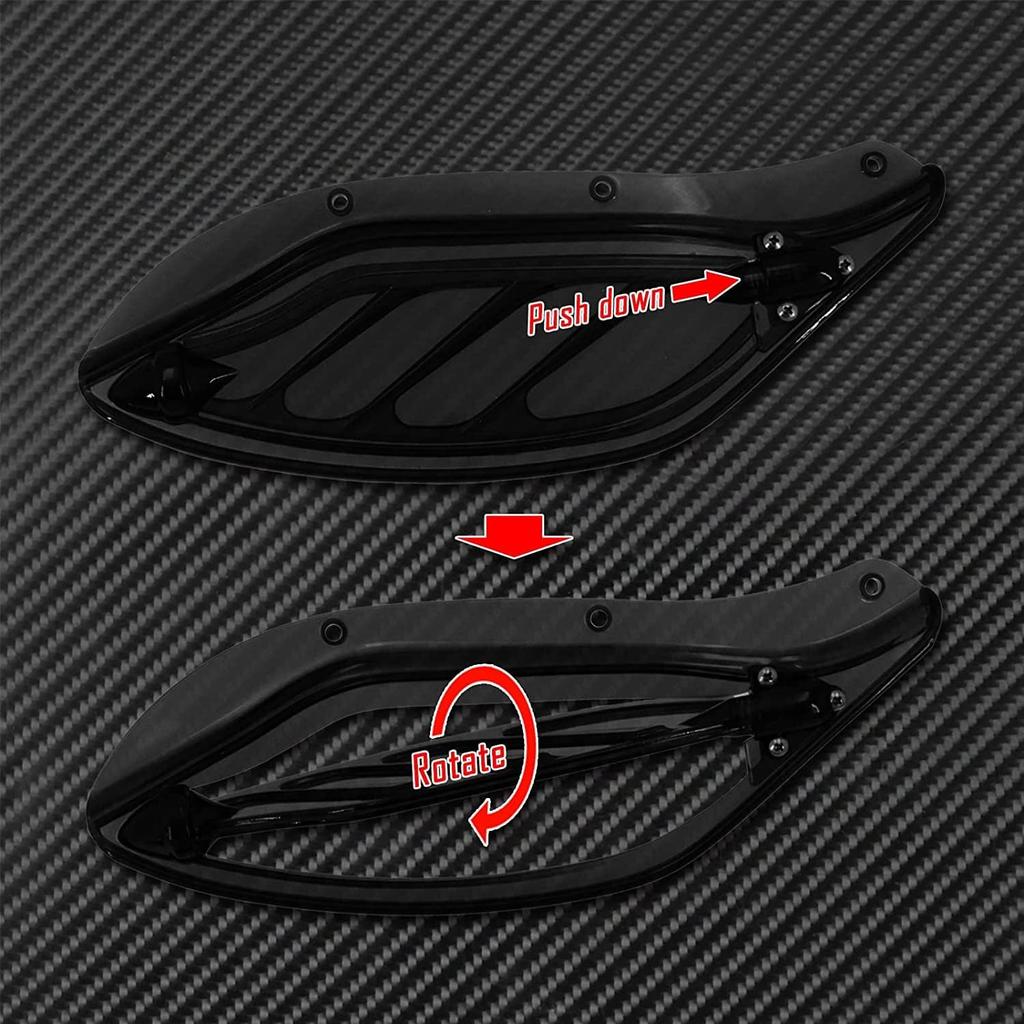 Carénage Supérieur Pare-brise Aile Latérale Déflecteurs d'Air Adaptés pour Harley Touring Electra Glide Street Glide Trike 1996–2013 Noir