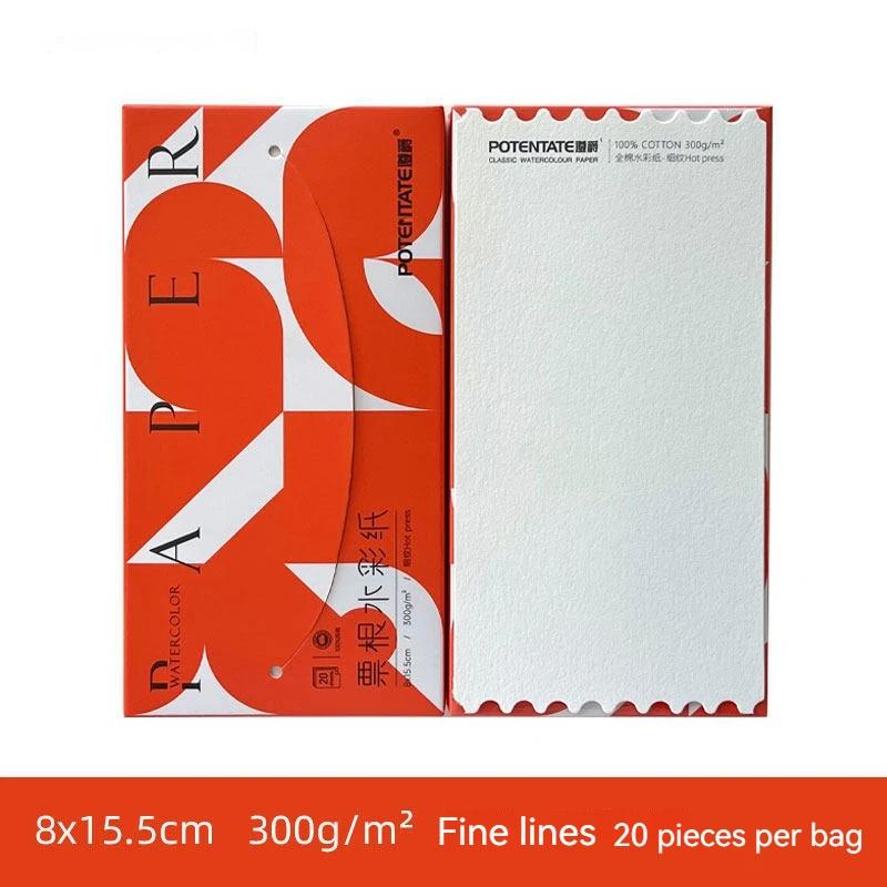 A4/A5/A6 10-20 Sheets Art Watercolor Paper 300 Gsm Thick Textured Cotton Paper Deckled Edge Handmade Paper for Painting Postcard