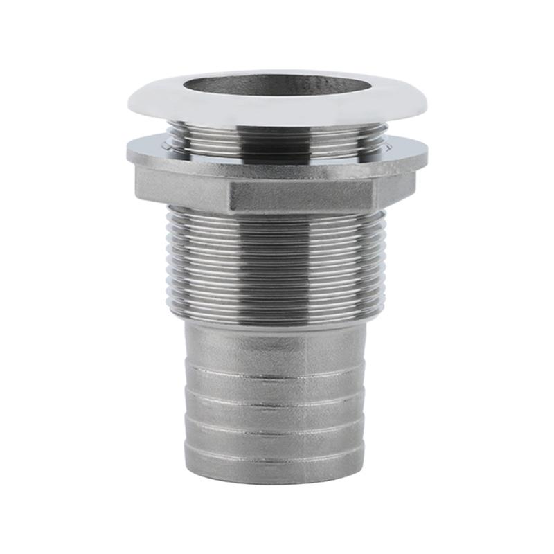 Marine 316 Stainless Steel Thru Hull Fitting Connector Half Thread Water Outlet Boat Bilge Drain Hose Fitting
