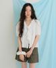 Moui Ruffle Lace Blouse (O/White_Half Sleeve)