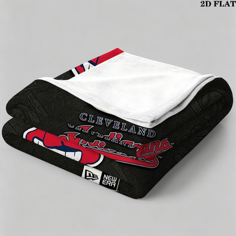 Cleveland Indians Print Flannel Blanket High Quality Warm Comfortable Cover for All Seasons Perfect for Gifts Home Decor