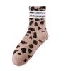 10-1 Pairs Sports Socks, Leopard Print Pattern Maillard Series, Soft and Comfortable Fashionable Wearing, Long Leg Socks, Mid Leg Socks