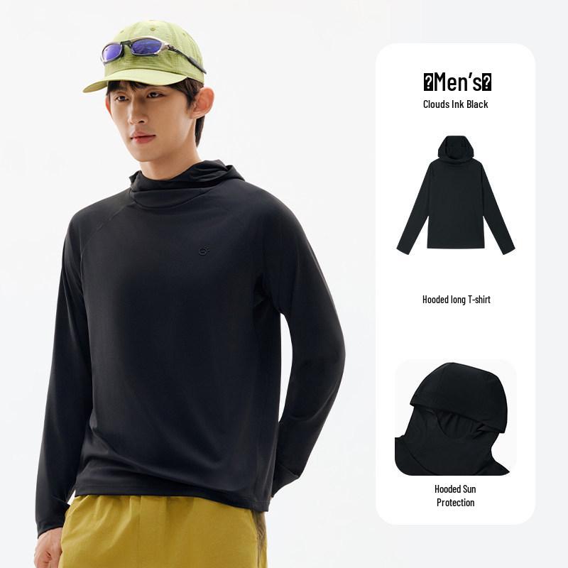 Tantuo Unisex Quick-Dry Hooded Long Sleeve T-Shirt - Moisture-Wicking, Sun Protection, Breathable, Antibacterial Sports & Hiking Top M