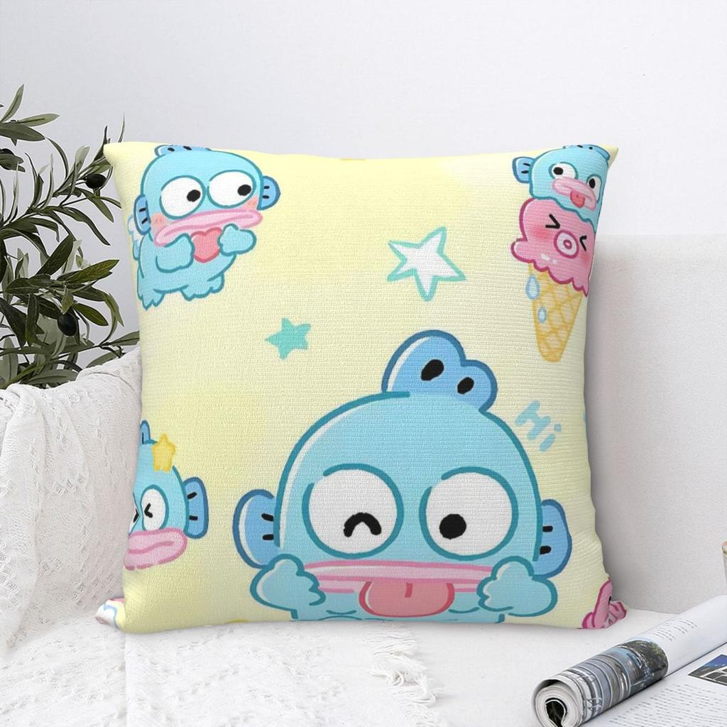 Hangyodon Cartoon Pillowcase Printed Polyester Cushion Cover Decorative Throw Pillow Case Cover Home Square 18''