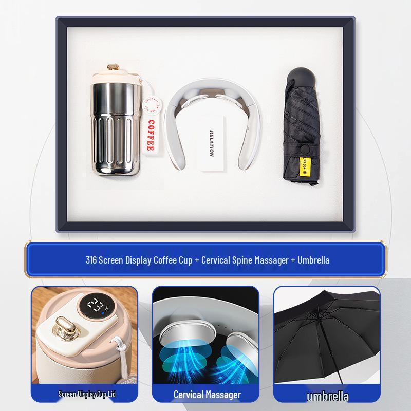 Customized Business Gift Set: Coffee Cup & Power Bank for Company Events