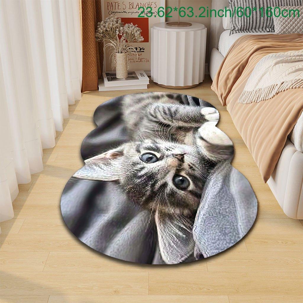 1pc Luxury Cute Cat Carpet, Durable Non-Slip Washable Indoor Rug For All Seasons, Halloween Thanksgiving Christmas Decor