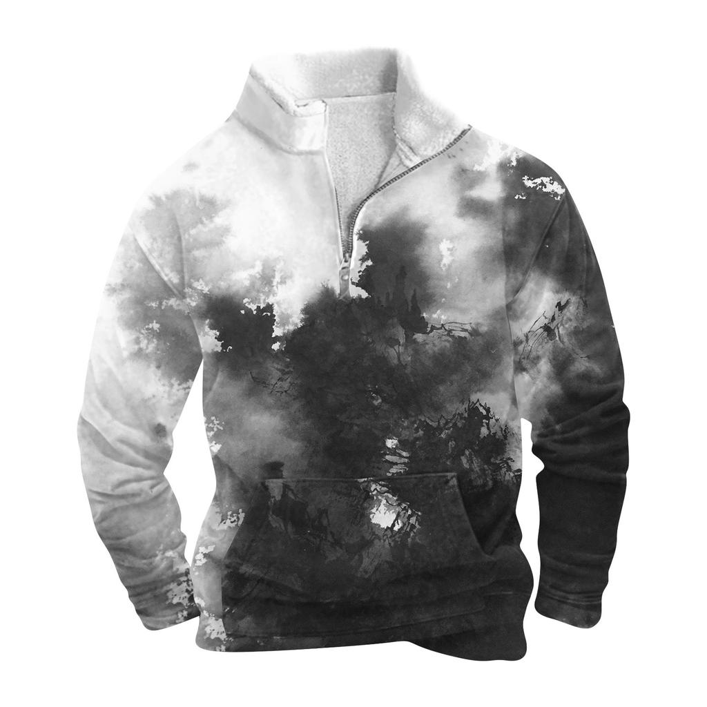Das Herren-Sweatshirt mit Stehkragen im Frühling und Herbst ist ein Outdoor-Freizeitpullover