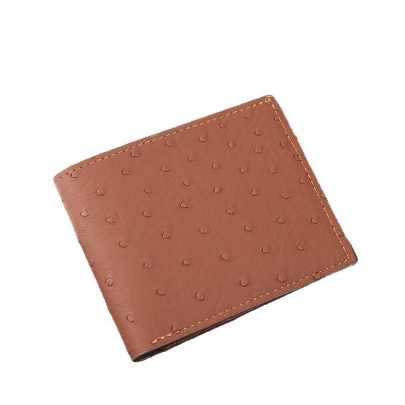 Men's Business Ostrich Pattern Wallet Urban Personalized Multi Functional Large Capacity Horizontal Short Style