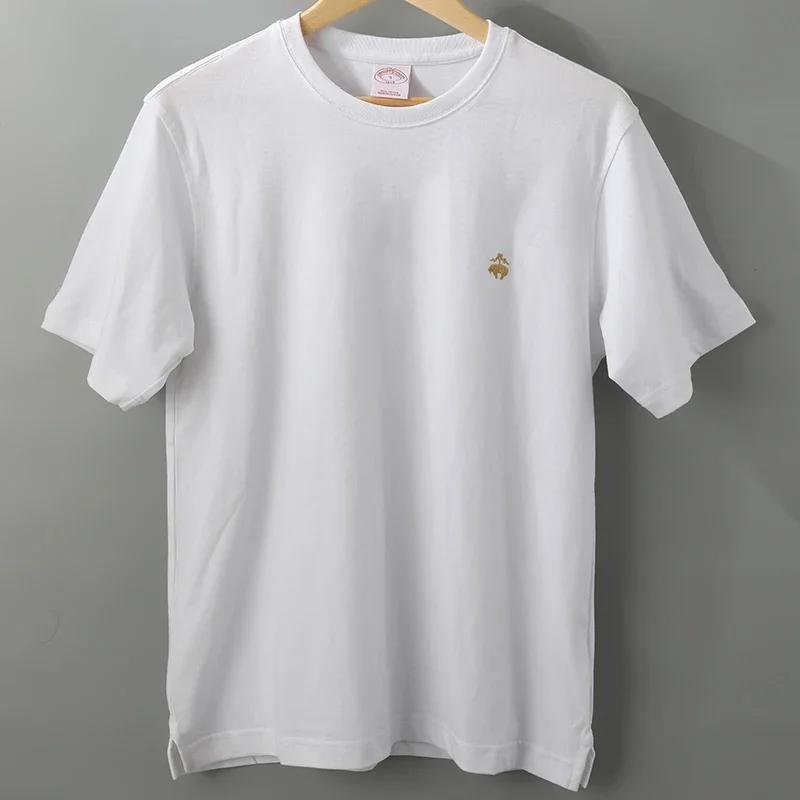 

Men T-shirt Brand Short Sleeve Tshirt Clothing Brooks Brothers Designer Tee Women Cotton T Shirt Summer High Quality Top 71240 4XL