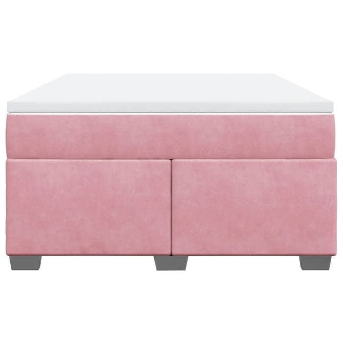 Maison Exclusive - Sommier à lattes de lit avec matelas Rose 140x190 cm Velours