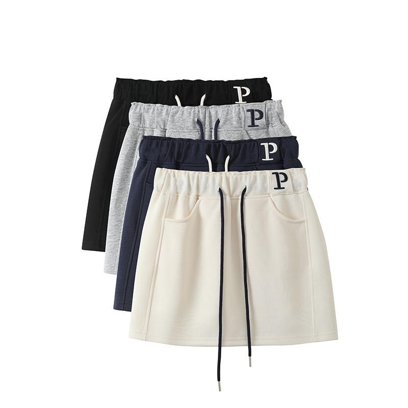 Grey Sports Short Skirt Women's Summer New High Waist Loose Word Skirt Hip Skirt Small Culottes