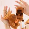 Stretchable Plush Couple Keychains Rotatable Capybara Plush Doll Capybara Plush Keychain  Kids