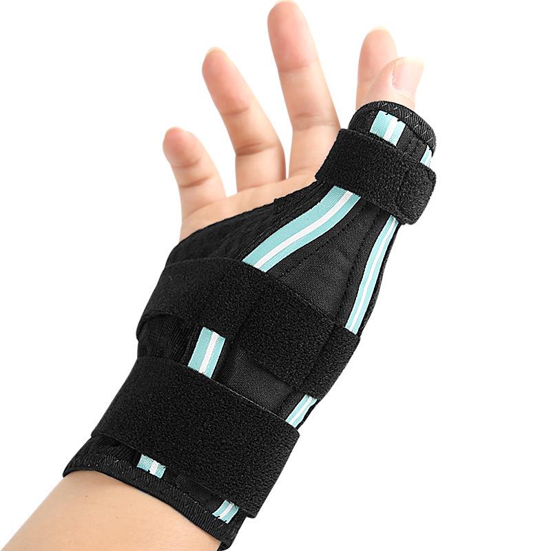 Breathable Double Thumb Support Brace with Magic Tape Compression