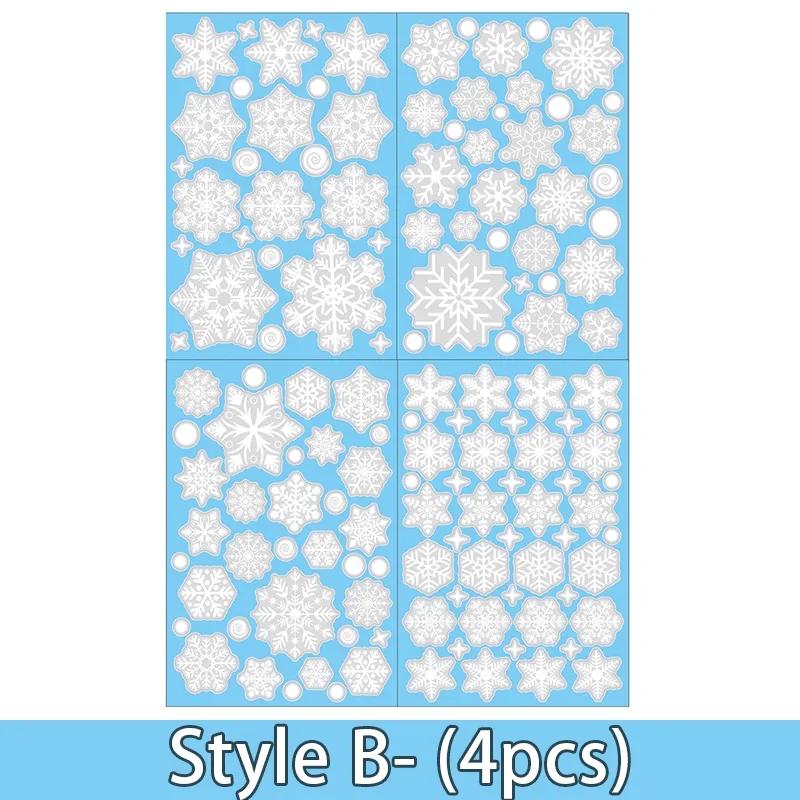 Santa Claus Snowman Snowflake Electrostatic Wall Stickers Christmas Glass Window Wall Decals Sticker Home Room Decor Supplies