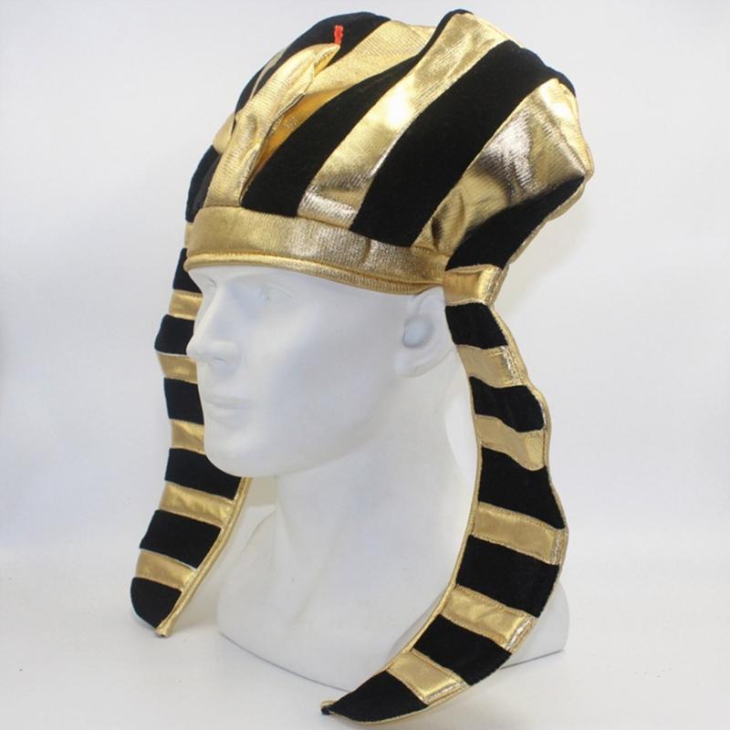 Egyptian Pharaoh Hat Raves Halloween Cosplay Costumes Golden Egyptian Headpiece King TUTS Costume Accessories Gifts