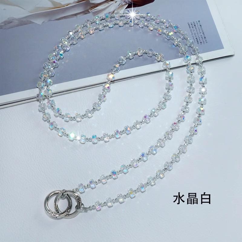 Phone Chain Long Crossbody Anti-Lost Pendant Crystal Beaded Phone Chain Phone Lanyard Bag Charm Chain