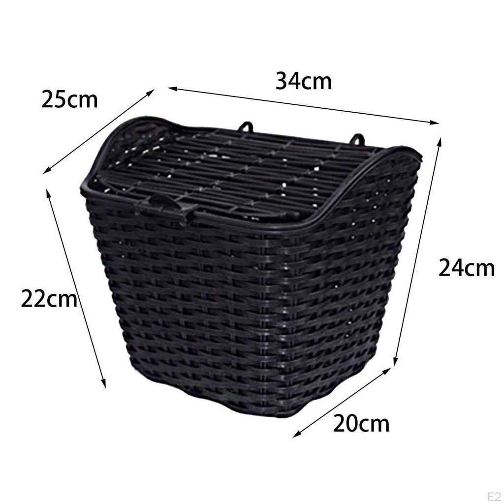 Multi Purpose Bike Basket with Cover ,Plastic Scooter Electric Hanging Bicycle Front Handlebar