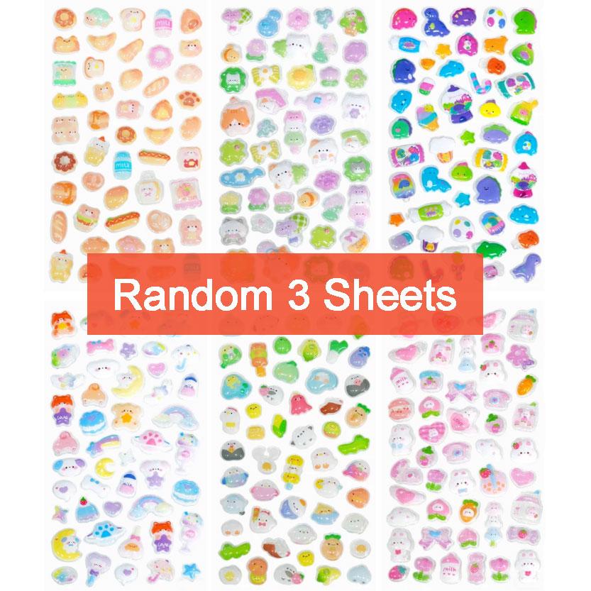 

3/6 Sheets 3D Relief Animal Sticker Scrapbooking DIY Phone Decoration Journal Stationery Decorative Cute Embossed Stickers