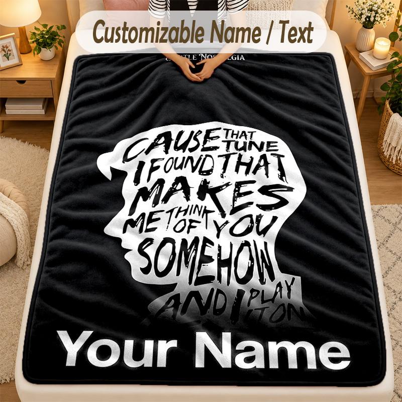 Flannel BlanketArctic Monkeys Custom Name Text Personalized Soft Warm Throw Blanket Home Decor Gift