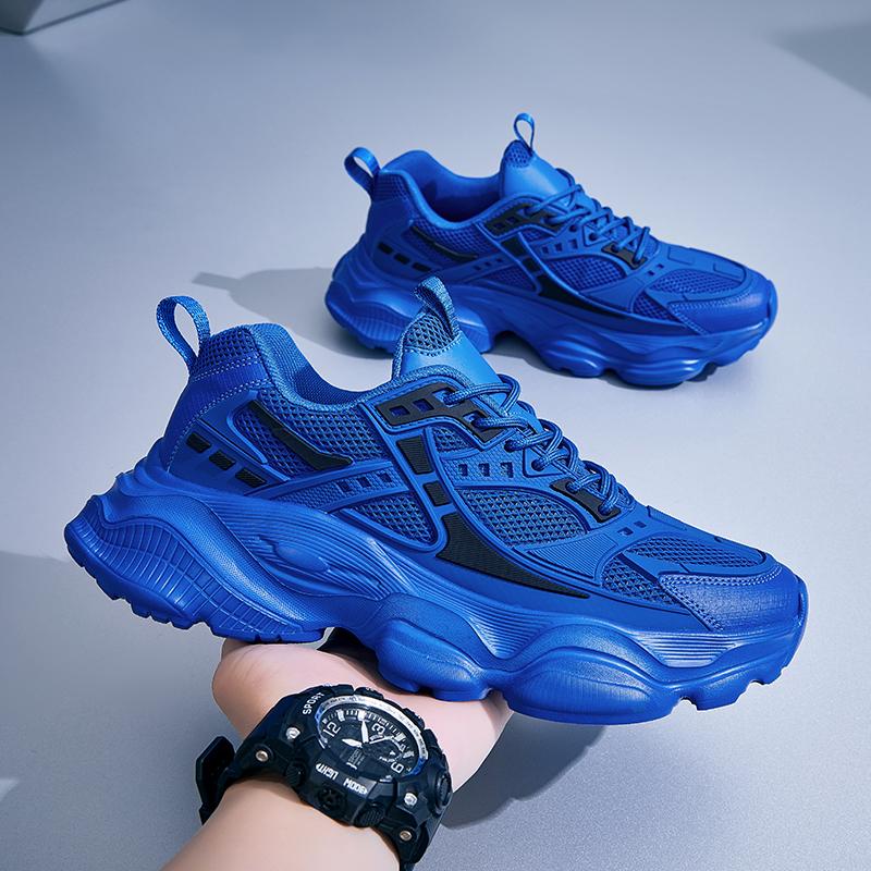 Trend Casual Platform Men's Sneakers Breathable Walking Shoes For Men Large Size 48 Athletic Basketball Running Shoes Male Blue