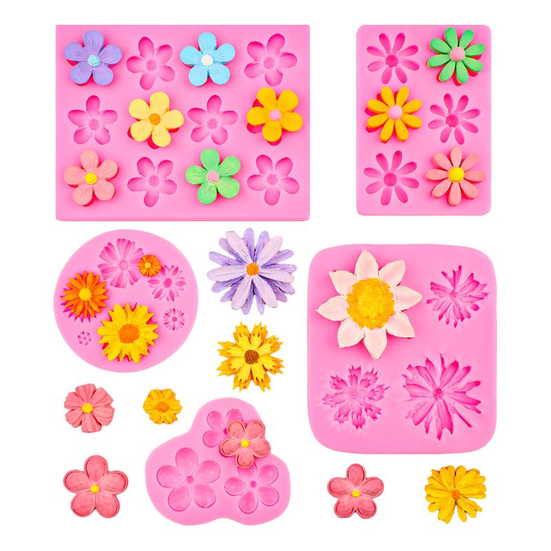 Mini Rose Camellia  Flower Silicone Sugarcraft Mold Cookie Cupcake Chocolate Baking Mold Fondant Cake Decorating Tools