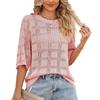 Neuer Sommer Damen Rundhals Hohl Sonnenschutzkleidung Gestrickter Pullover Bluse
