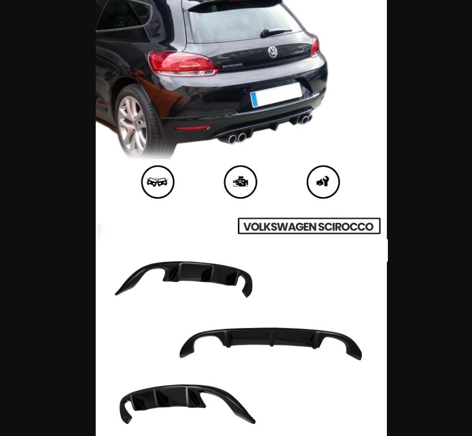 For Vw Volkswagen Scirocco 2009 To 2014 Diffuser Right Left Outlet Plastic Glossy Black