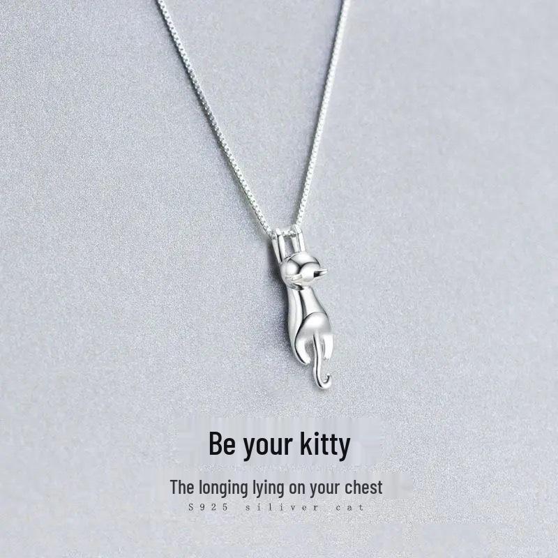 Cartoon 3D Cute Cat Pendant Necklace – Japanese & Korean Fashion Style