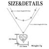 Double Layer Heart Pendant Necklace Women Tone Alloy With Cubic Zirconia Stacking Style Mom Jewelry