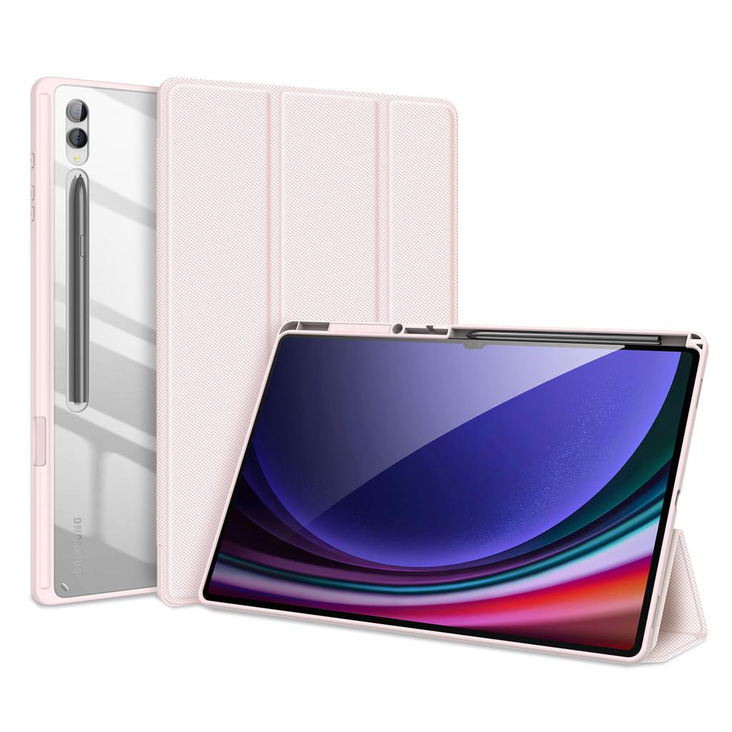 DUX DUCIS for Samsung Tab S10 Ultra S10 Lite S9 FE Plus Trifold Tablet Transparent Case with Stylus Pen Holder & Auto Sleep Wake