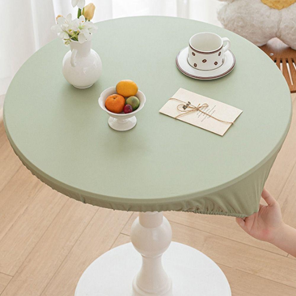 PU Leather Stretch Tablecloth Waterproof Table Protector Heat-resistant Desktop Cover Dining Table